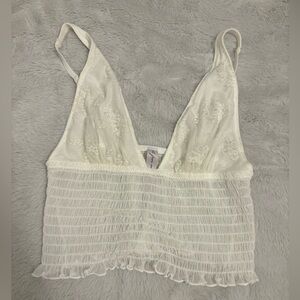 Dainty Urban Outfitters out from under white lace tank top -size small